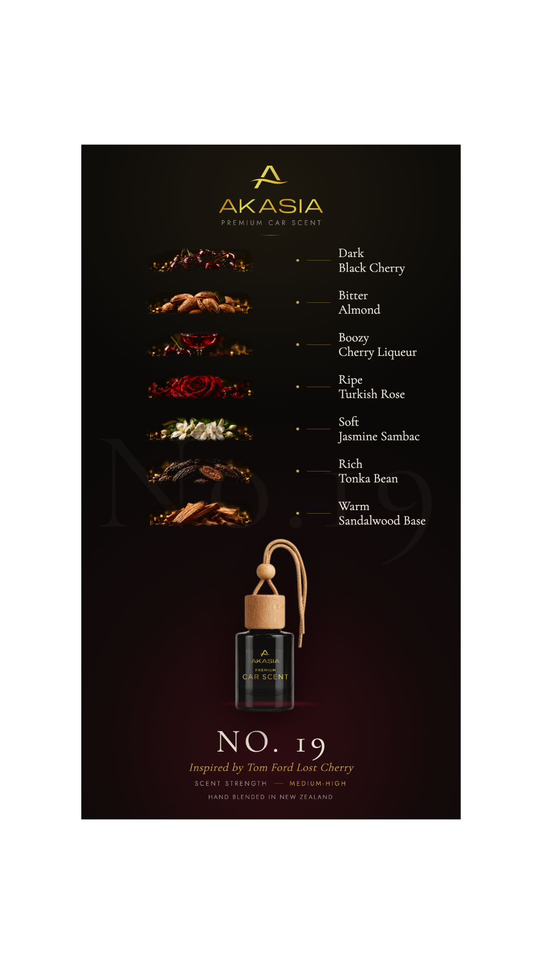 Inspired by Tom Ford Lost Cherry Premium Car Air Freshener Akasia No. 19