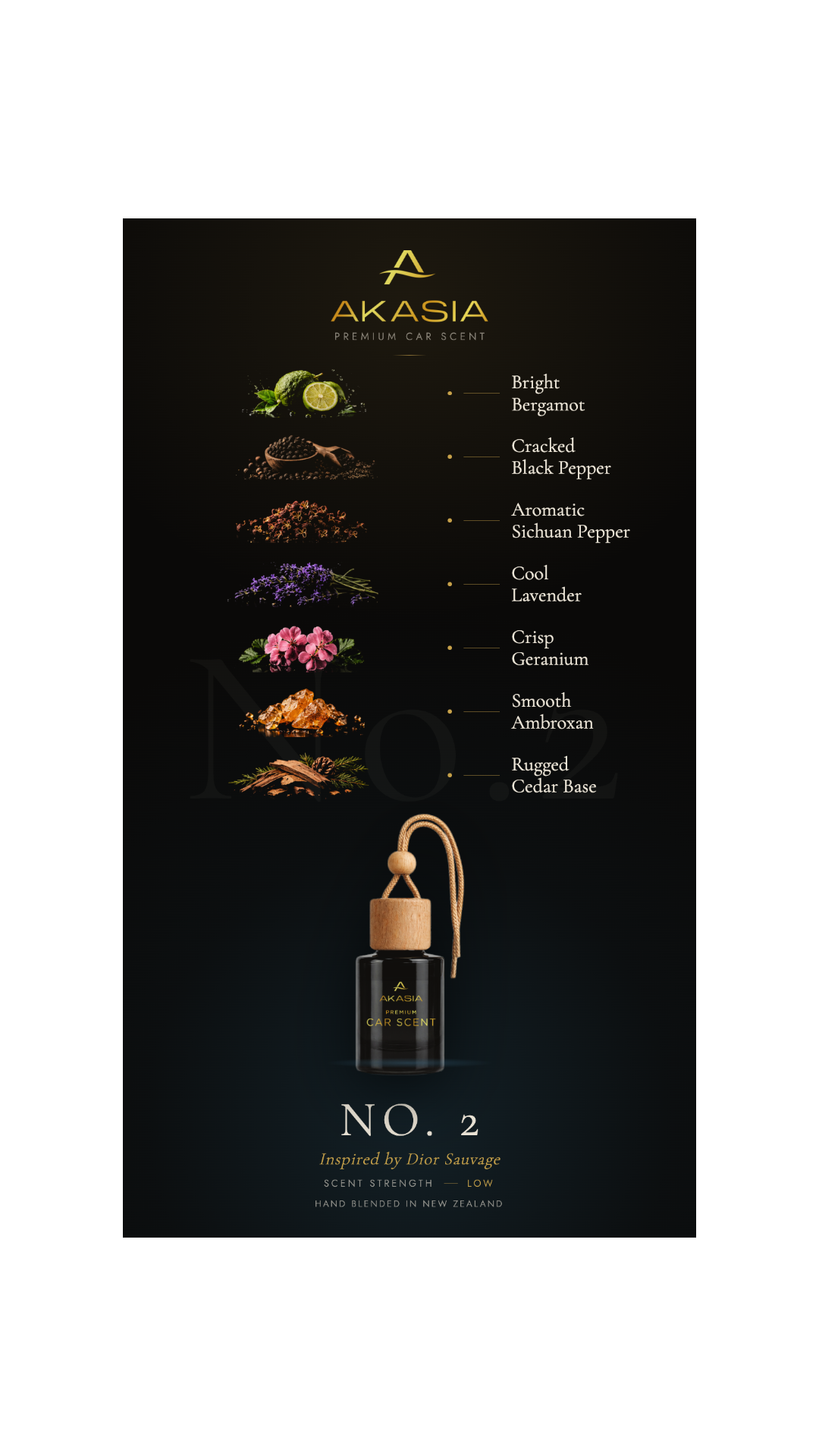 Inspired by Dior Sauvage Premium Car Air Freshener Akasia No. 2