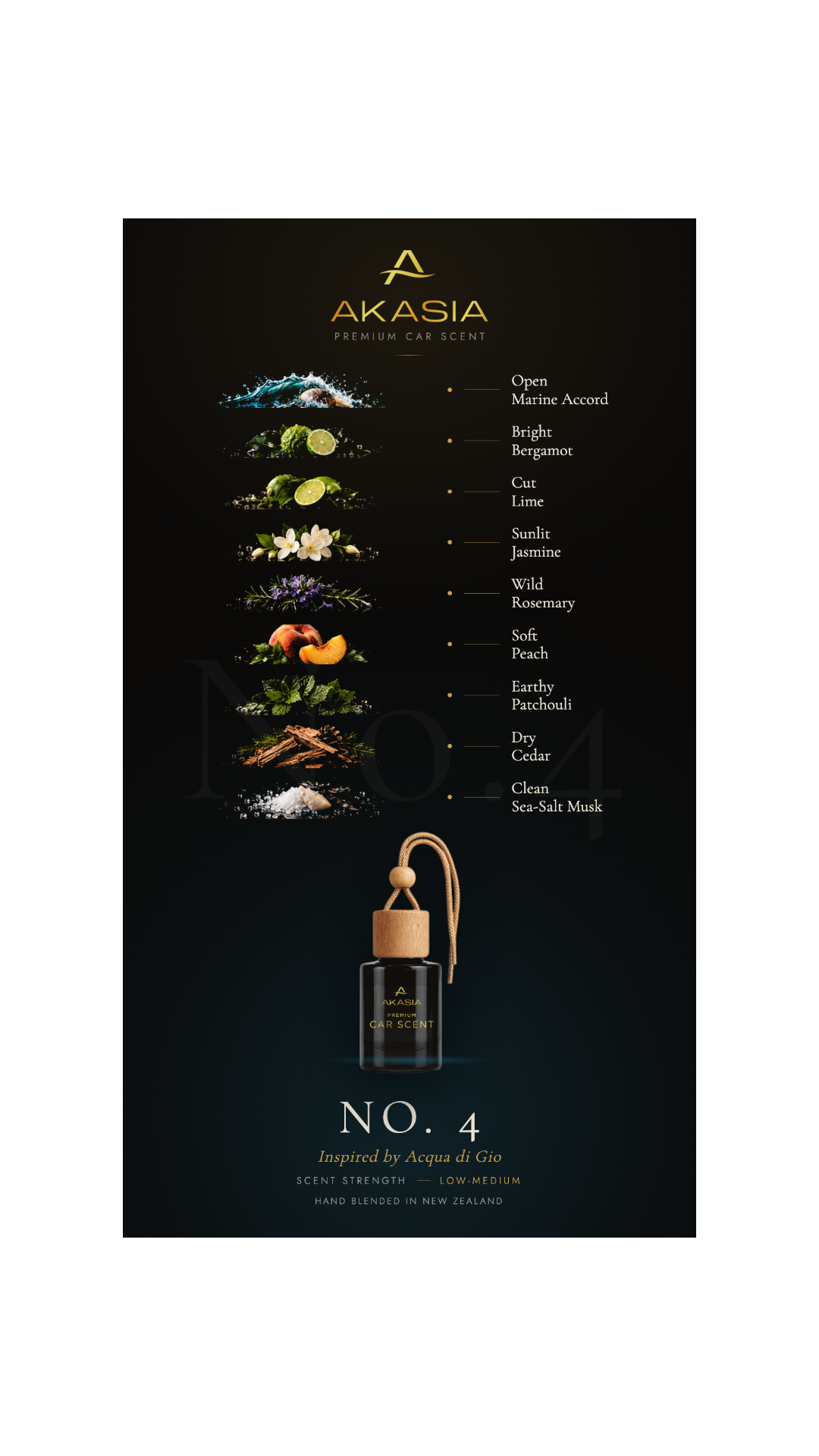 Inspired by Acqua di Gio Premium Car Air Freshener Akasia No. 4