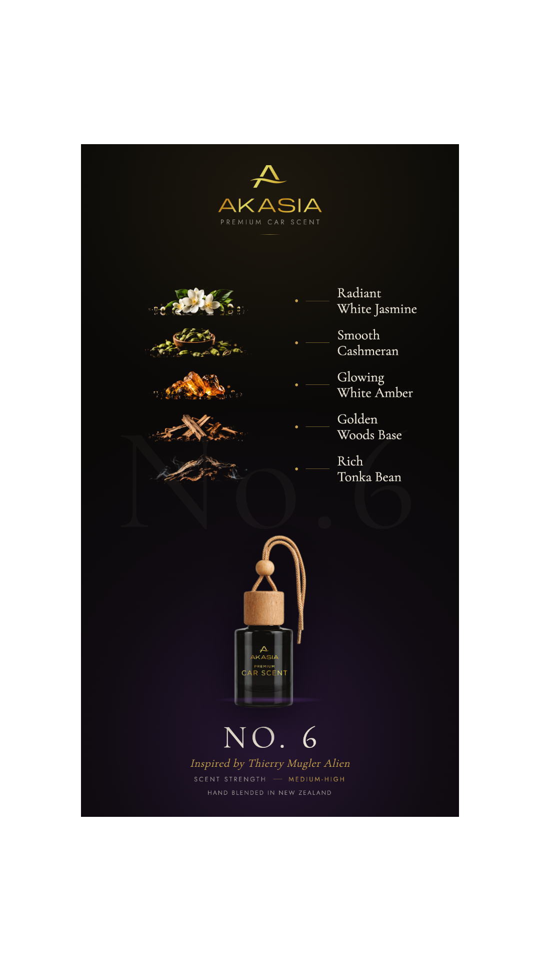 Inspired by Thierry Mugler Alien Premium Car Air Freshener Akasia No. 6