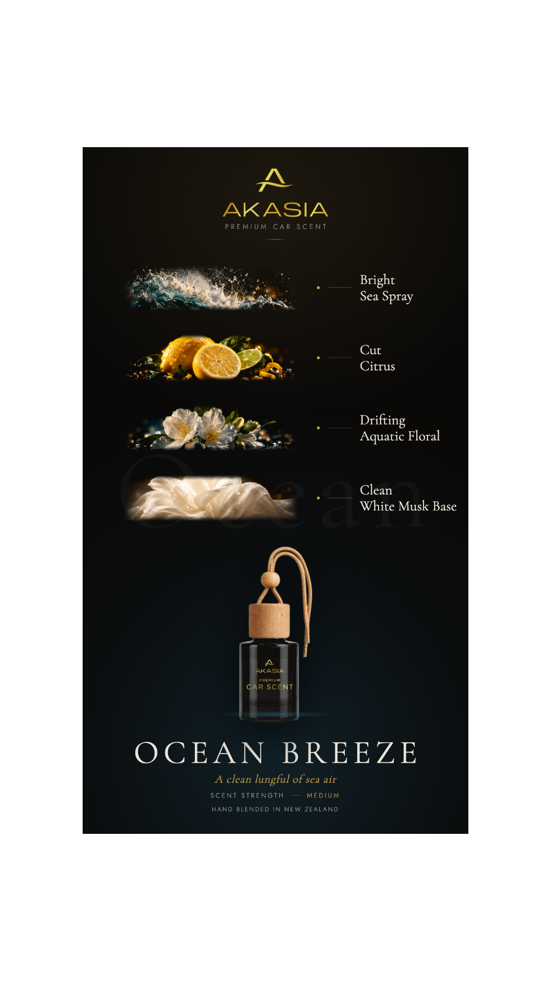 Ocean Breeze Premium Car Air Freshener Akasia