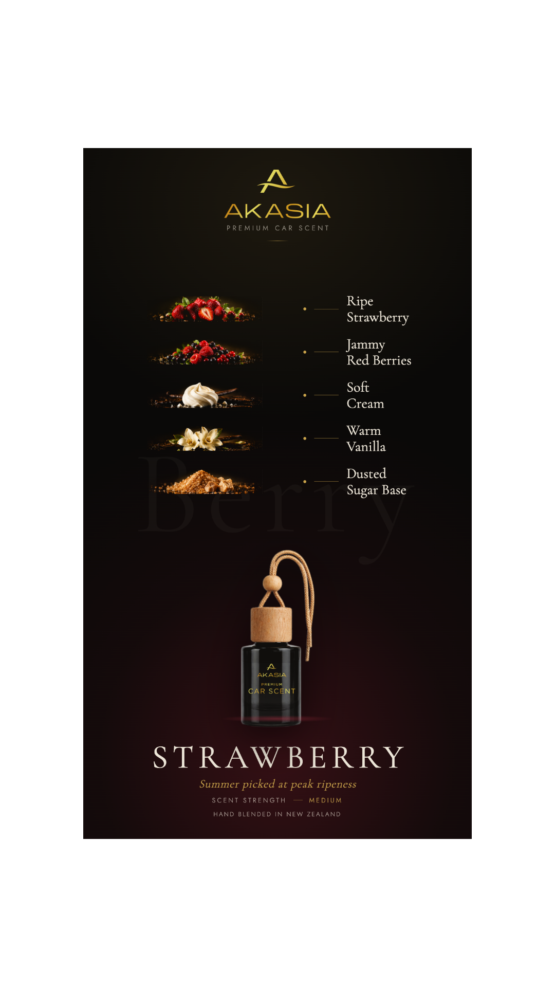 Strawberry Premium Car Air Freshener Akasia